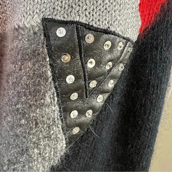 Rediffusion Vintage 80s Sweater Silk Angora Blend Sequin Beaded Retro Geometric - Picture 13 of 14